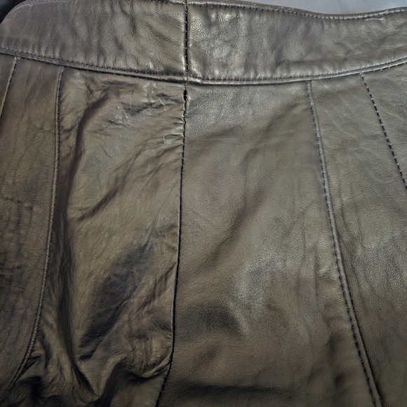 PCFL Vtg Dark Navy Leather High Rise Pleated Front Pants - Picture 7 of 7